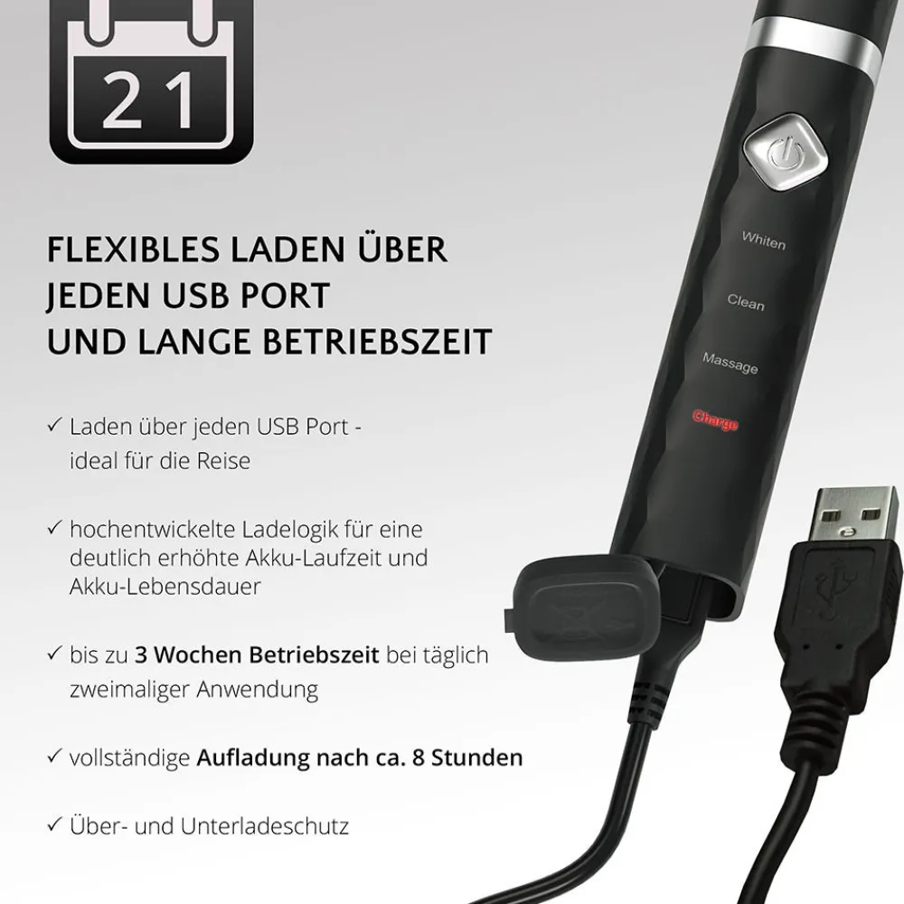 AILORIA Zahnpflege|Flash Travel Set Schallzahnbürste Schwarz