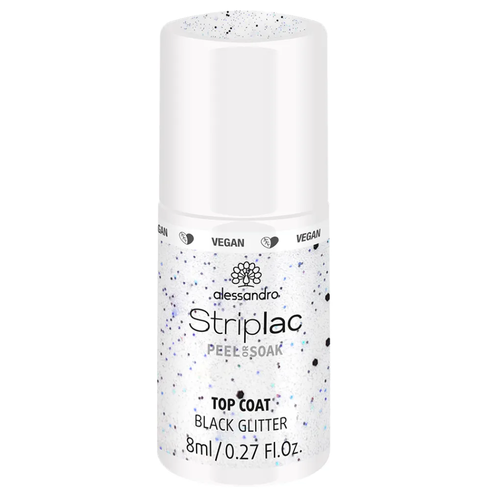 Alessandro Nagellack|International Nagellack Top Coat Black Glitter 8 ml