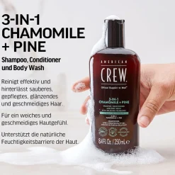 American Crew Conditioner|Shampoo|Chamomile + Pine Relaxing 3-in-1 Shampoo 250 ml