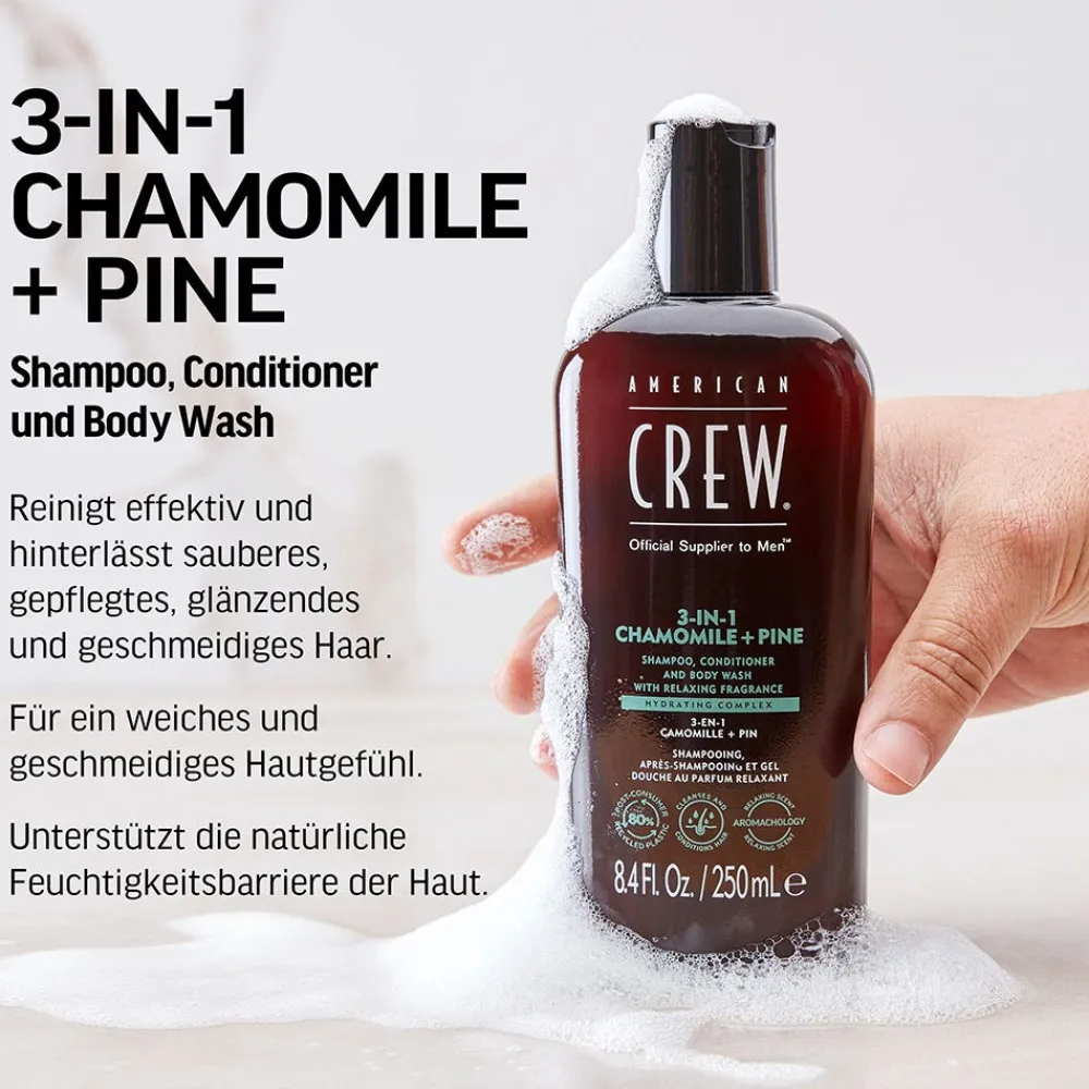 American Crew Conditioner|Shampoo|Chamomile + Pine Relaxing 3-in-1 Shampoo 250 ml