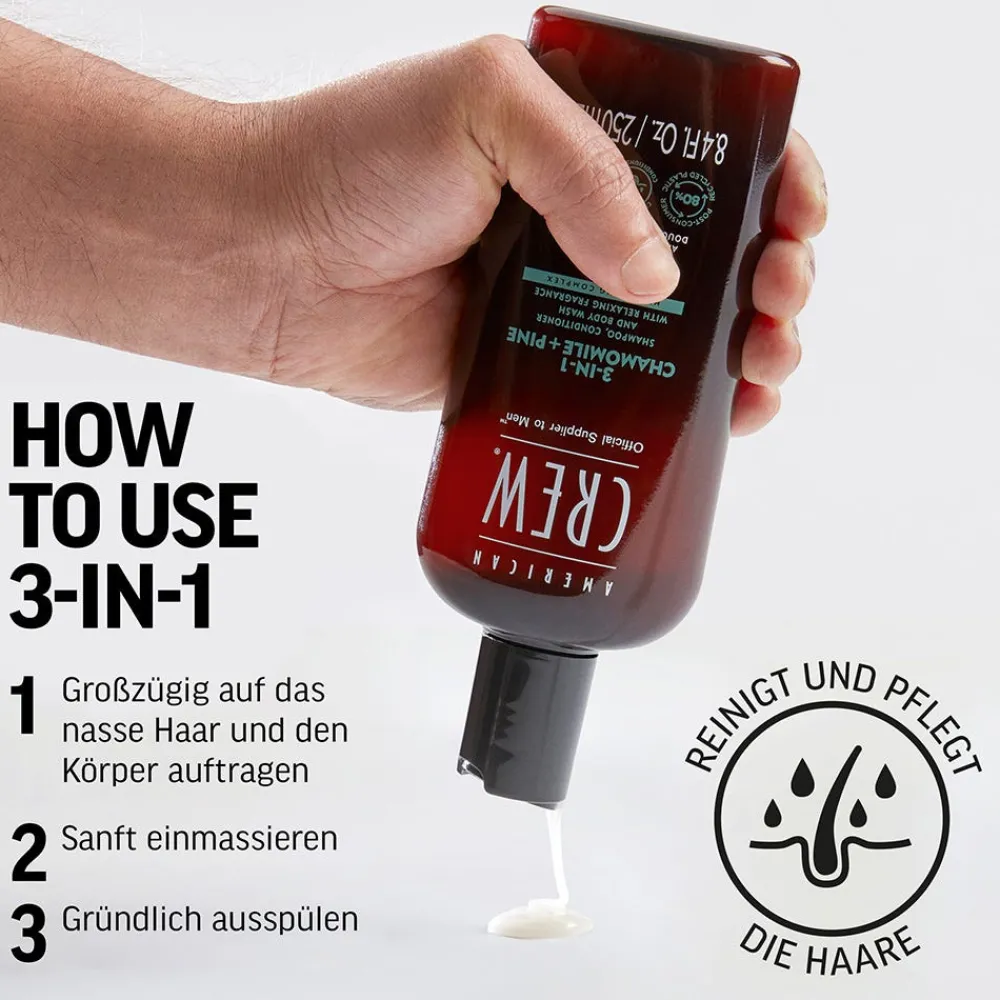 American Crew Conditioner|Shampoo|Chamomile + Pine Relaxing 3-in-1 Shampoo 250 ml