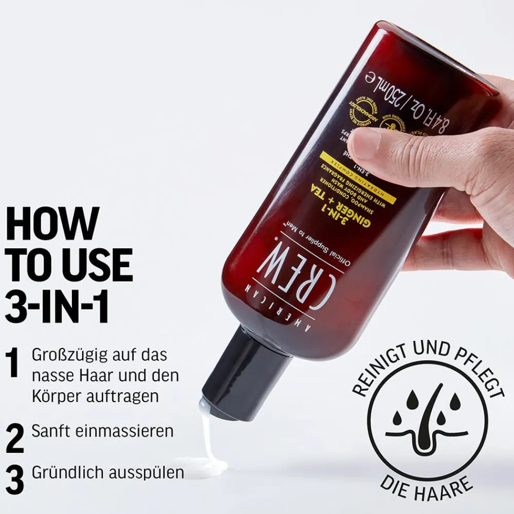American Crew Conditioner|Shampoo^Ginger & Tea Energizing 3-in-1 Shampoo 250 ml