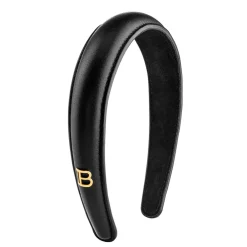 Black Leather Puffed Headband-Balmain Hair Couture Clearance