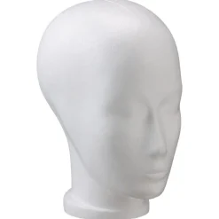 Styroporkopf mit Gesicht weiß-Bergmann Discount