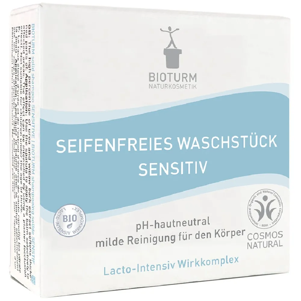BIOTURM Hagel Nature|Körper^Seifenfreies Waschstück Sensitiv 100 g