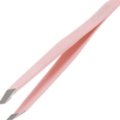 Canal Instrumente Augenbrauen|Canal Haarpinzette schräg hellrosa rostfrei 95 mm
