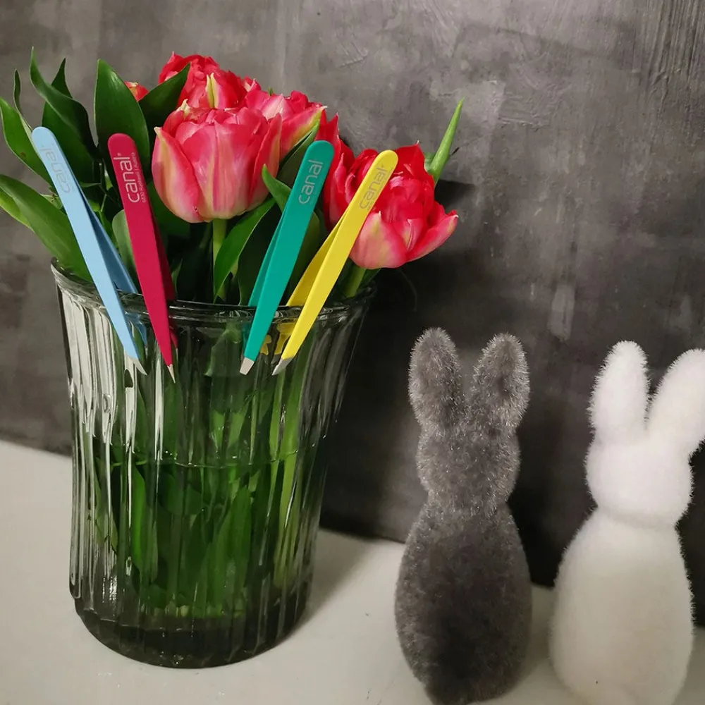 Canal Haarpinzette schräg violett 95 mm-Canal Instrumente Clearance