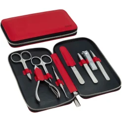 Canal Instrumente Maniküre & Pediküre|Canal RV-Etui aus Spaltleder rot, 8-teilig