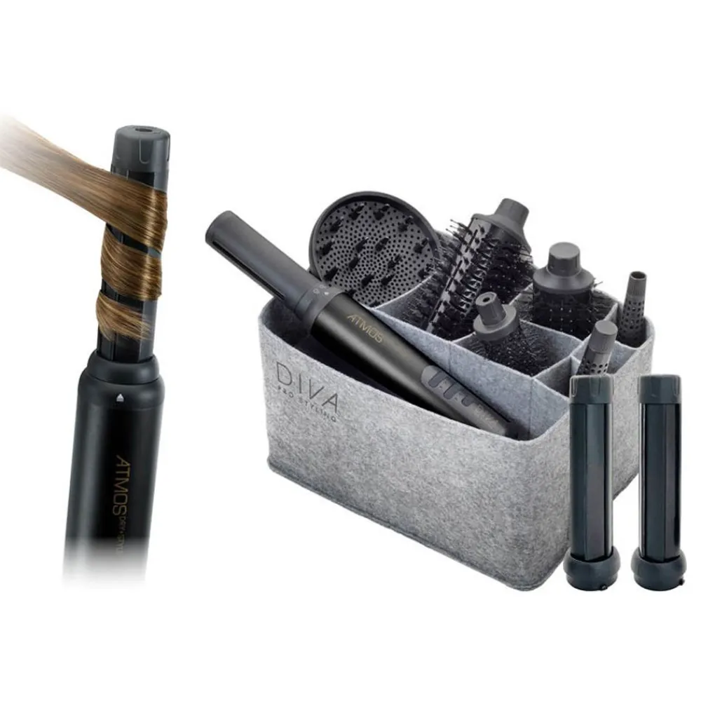 Diva Lockenstäbe|Haartrockner|Diva Atmos Dry & Style Hairstyler inkl. Auto Aircurl