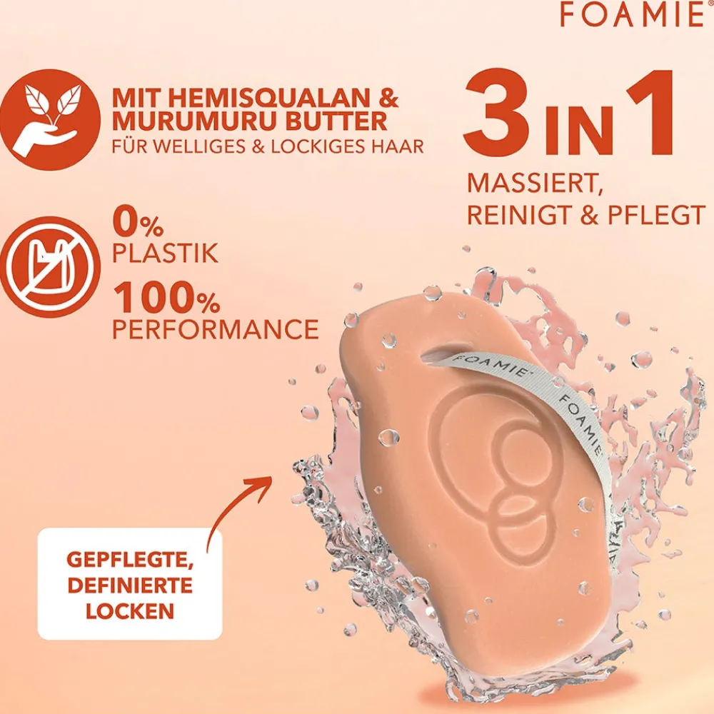 FOAMIE Hagel Nature| Shampoo|Festes Shampoo Curls mit Squalan