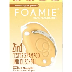 FOAMIE Hagel Nature|Körper|2in1 Festes Shampoo & Duschgel Vanille Mandelmilch