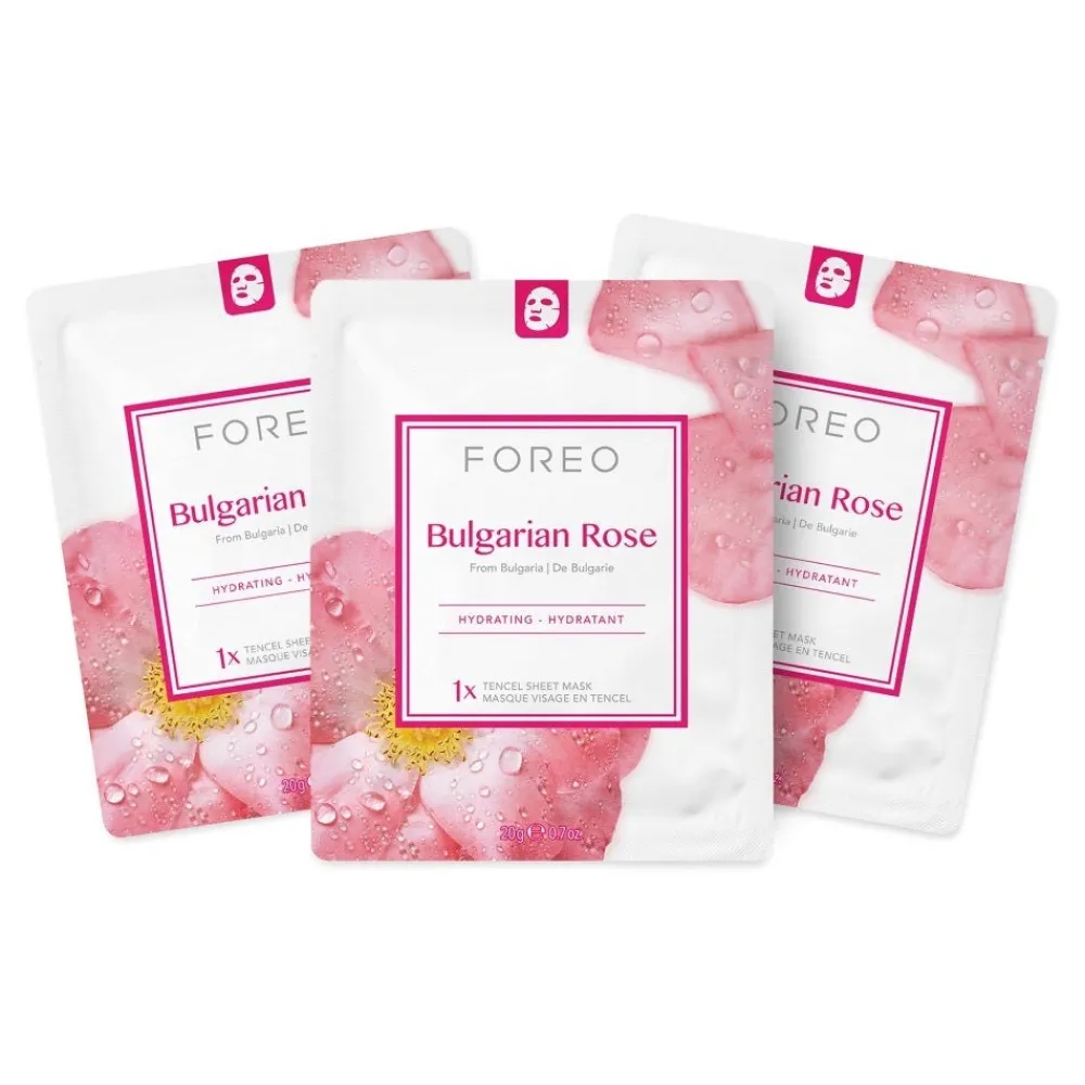 FOREO Sweden Gesicht^Farm To Face Collection Sheet Mask Bulgarian Rose 3 Stück