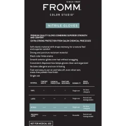 Fromm Einwegartikel^Puderfreie Nitrilhandschuhe Schwarz Medium 100 Stück