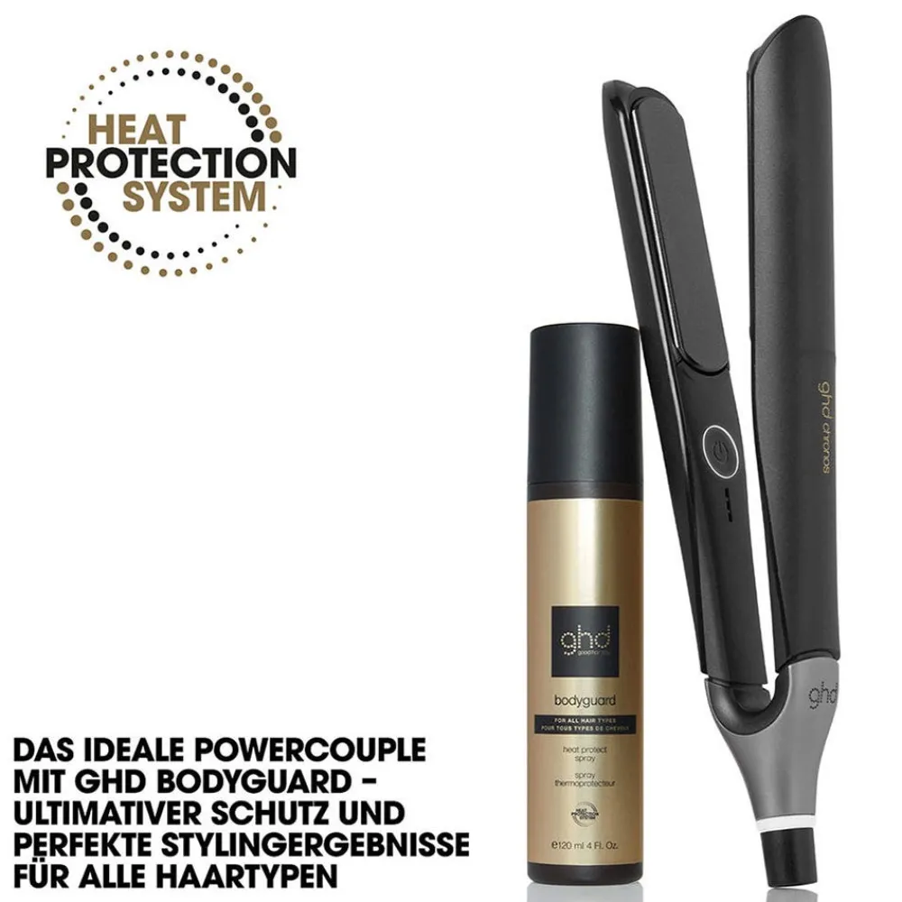 ghd Glätteisen|Glätteisen|chronos schwarz & bodyguard Hitzeschutz Pflegeduo