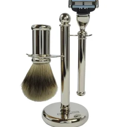 Rasierset Metall Zupfhaar, silber-Golddachs Outlet