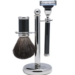 Golddachs Rasur^Rasierset Stockhaar Carbon-Look