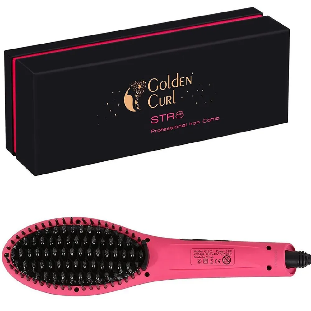 Golden Curl Kämme & Bürsten|Glätteisen|Str8 Haarglätter Bürste (Pink)