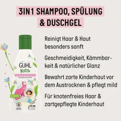 Guhl Hagel Nature|Körper|Kids 3 in 1 Shampoo, Spülung & Duschgel Mandelmilch 250 ml