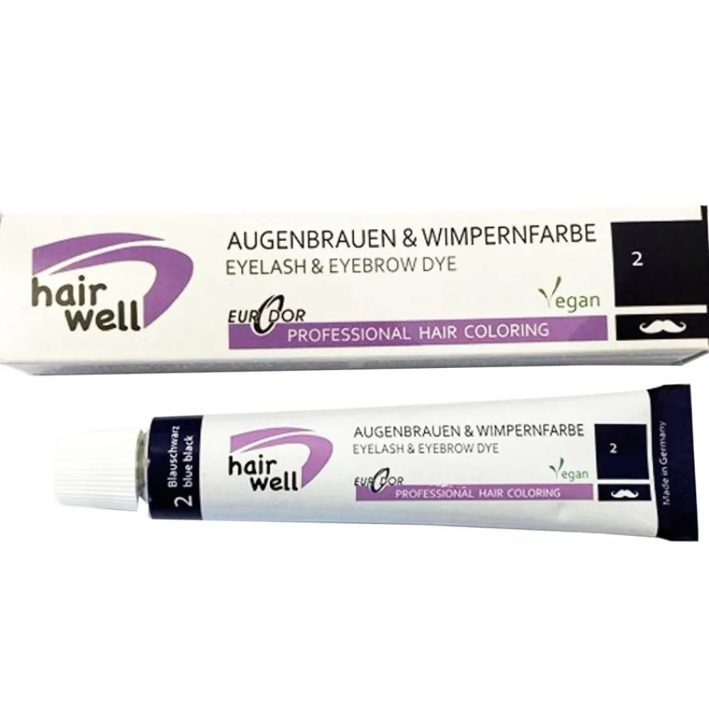 Hairwell Augenbrauen- & Wimpernfarbe|Augenbrauen- und Wimpernfarbe Nr. 2 Blauschwarz 20 ml