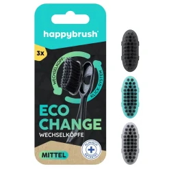 Happybrush Zahnpflege|Hagel Nature|Eco Change Wechselköpfe 3 Stück