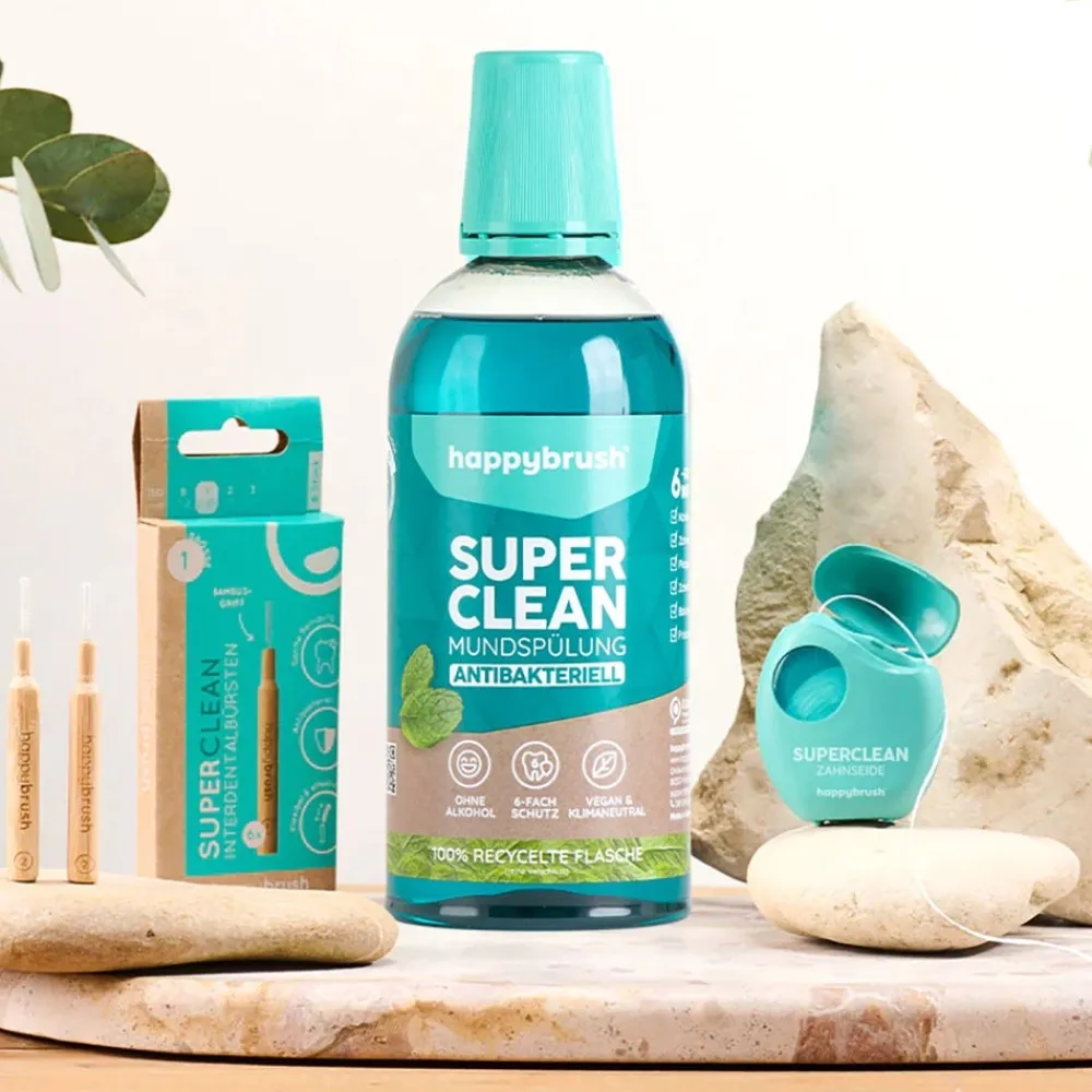 Happybrush Zahnpflege|Hagel Nature|SuperClean Mundspülung 500 ml