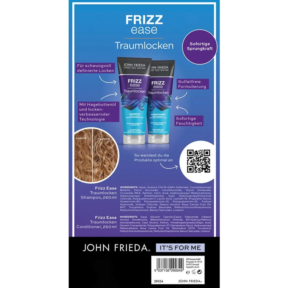 John Frieda Conditioner| Shampoo|Frizz Ease Traumlocken Shampoo + Condi