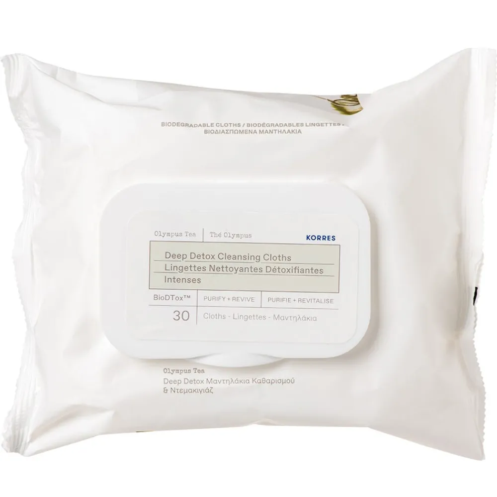 Korres Hagel Nature|Gesicht|OLYMPUS TEA Detox-Reinigungstücher 30 Stk