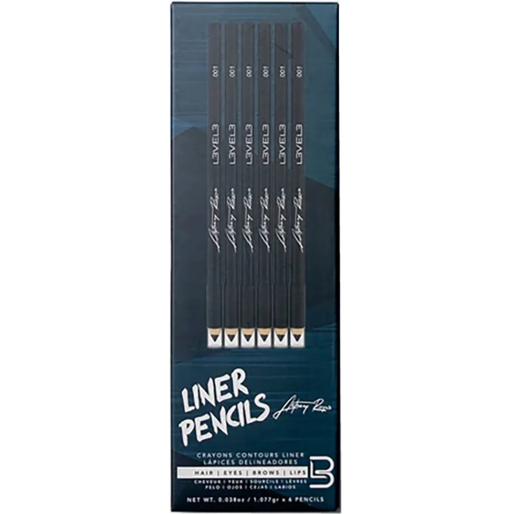 Level3 Strähnen, Haarkreide & Make-Up|Liner Pencils Black 6er Pack
