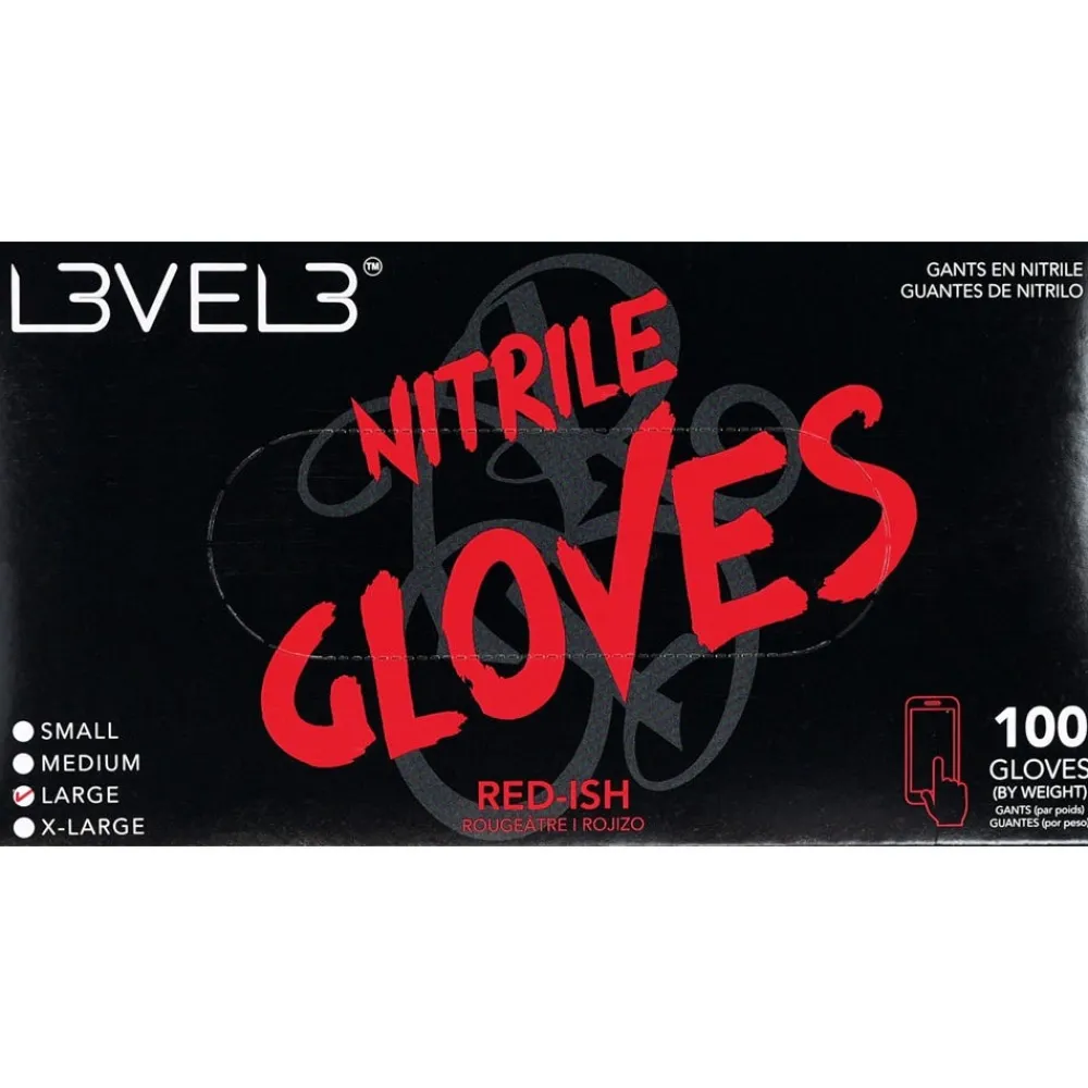 Level3 Hygiene & Desinfektion|Einwegartikel^Nitrile Gloves Large Red-ish