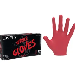 Level3 Hygiene & Desinfektion|Einwegartikel^Nitrile Gloves Large Red-ish