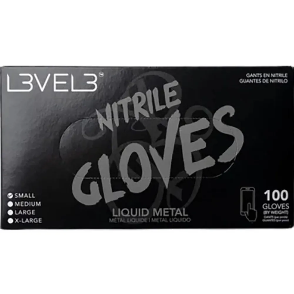 Level3 Hygiene & Desinfektion|Einwegartikel|Nitrile Gloves Large Liquid Metal