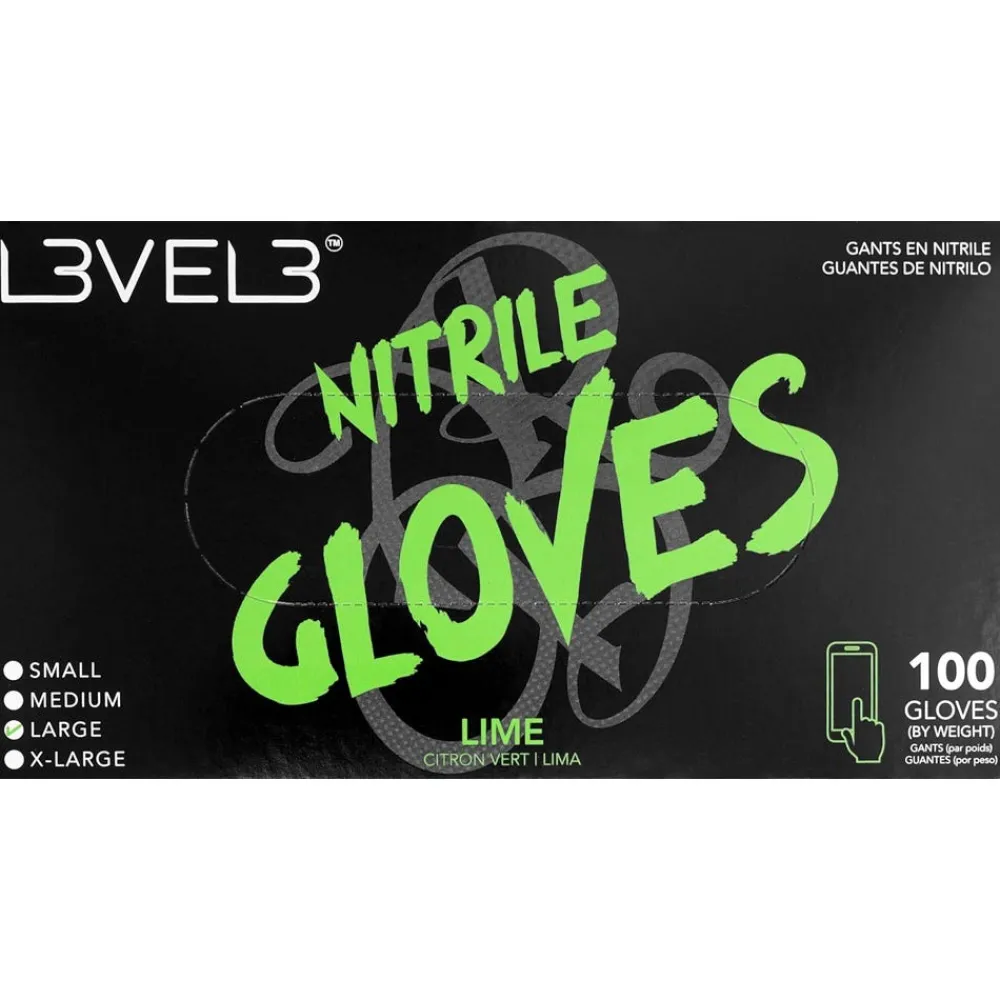 Level3 Hygiene & Desinfektion|Einwegartikel|Nitrile Gloves Large Lime