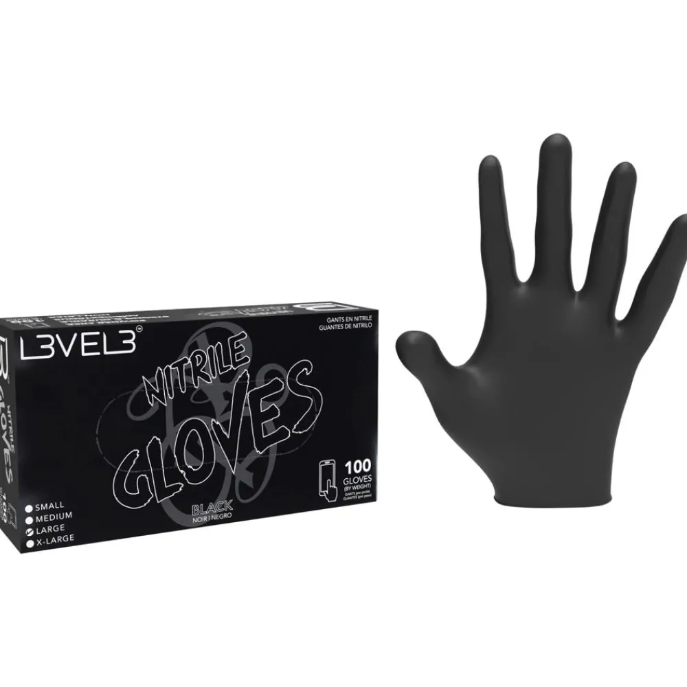 Level3 Hygiene & Desinfektion|Einwegartikel^Nitrile Gloves X-Large Black