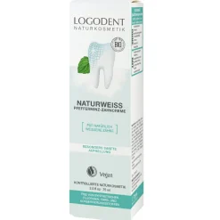 LOGONA Zahnpflege|Hagel Nature^LOGODENT Naturweiss Pfefferminz-Zahncreme 75 ml