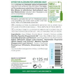 LOGONA Hagel Nature|Gesicht^Klärendes Gesichtswasser Bio-Minze & Salicylsäure 125 ml