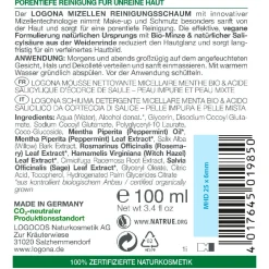 LOGONA Hagel Nature|Gesicht|Mizellen Reinigungsschaum Bio-Minze & Salicylsäure 100 ml