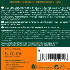 LOGONA Reparatur & Stärkung|Hagel Nature^Repair & Pflege Haaröl Bio-Sanddorn 75 ml