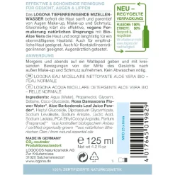 LOGONA Hagel Nature|Gesicht^Tiefenreinigendes Mizellenwasser Bio-Aloe Vera 125 ml