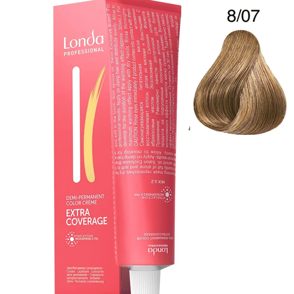 Extra Coverage 8/07 mittelblond natur-braun 60 ml-Londa Clearance