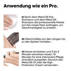 L'Oréal Professionnel Paris Haarkur|Serie Expert Metal DX Maske, für coloriertes und geschädigtes Haar, langanhaltende Farben & Glanz 250 ml