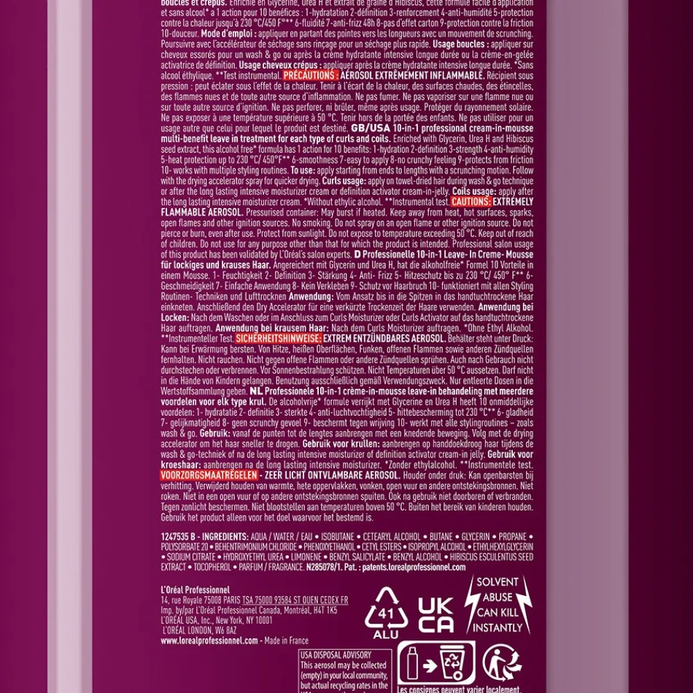 L'Oréal Professionnel Paris Reparatur & Stärkung| Styling-Gel & Creme^Curl Expression 10in1 Cream-in-Mousse 250 ml