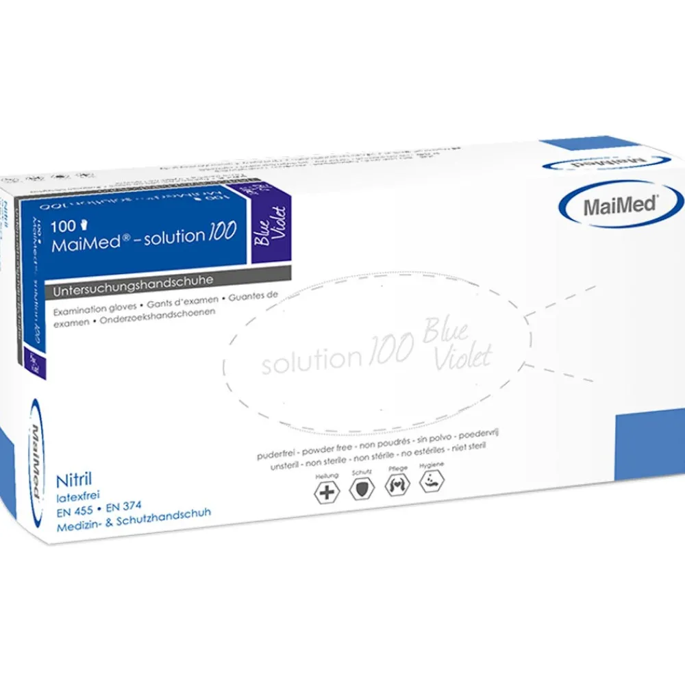MaiMed Einwegartikel|Solution 100 Nitril 100 Stück Lila Gr. XS