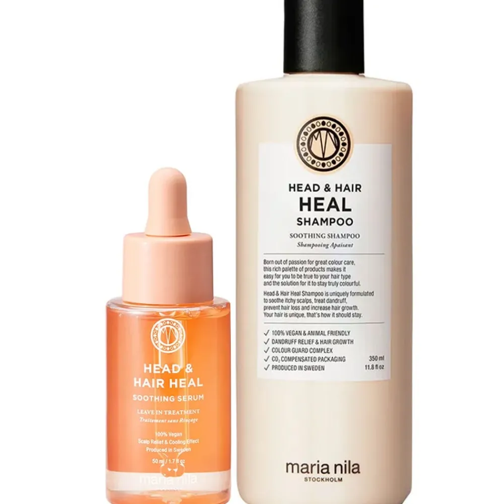 Maria Nila Reparatur & Stärkung|Haarverdichtung^Head & Hair Heal Soothing Serum & Shampoo Bundle