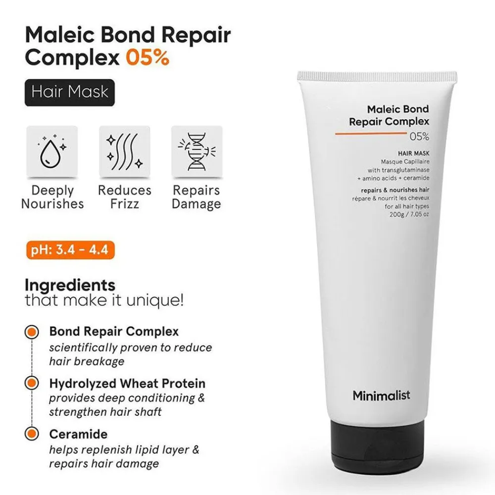 Minimalist Reparatur & Stärkung| Haarkur^Maleic Bond Repair Complex 5% Mask 200 g