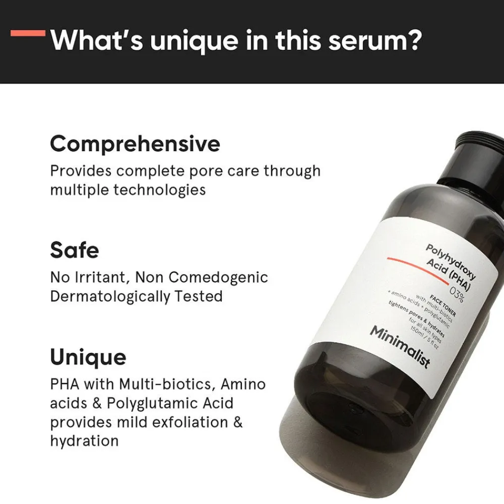 Polyhyd Acid (PHA) 03% Face Toner 150 ml-Minimalist Best