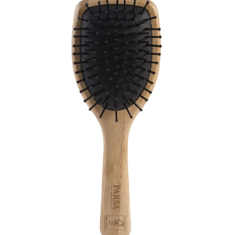 PARSA Beauty Kämme & Bürsten^Profi FSC Holz Haarbürste Paddle Klein mit Kunststoffstiften