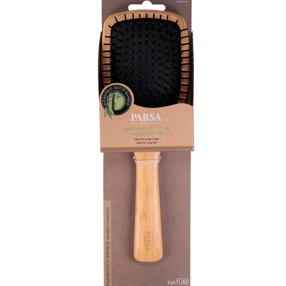 PARSA Beauty Kämme & Bürsten^Profi FSC Holz Haarbürste Paddle Groß mit Kunststoffstiften