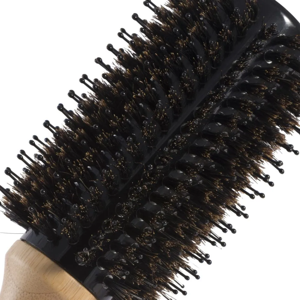 PARSA Beauty Kämme & Bürsten|Profi FSC Holz Haarbürste Rundfön mit Mischborsten 33 cm