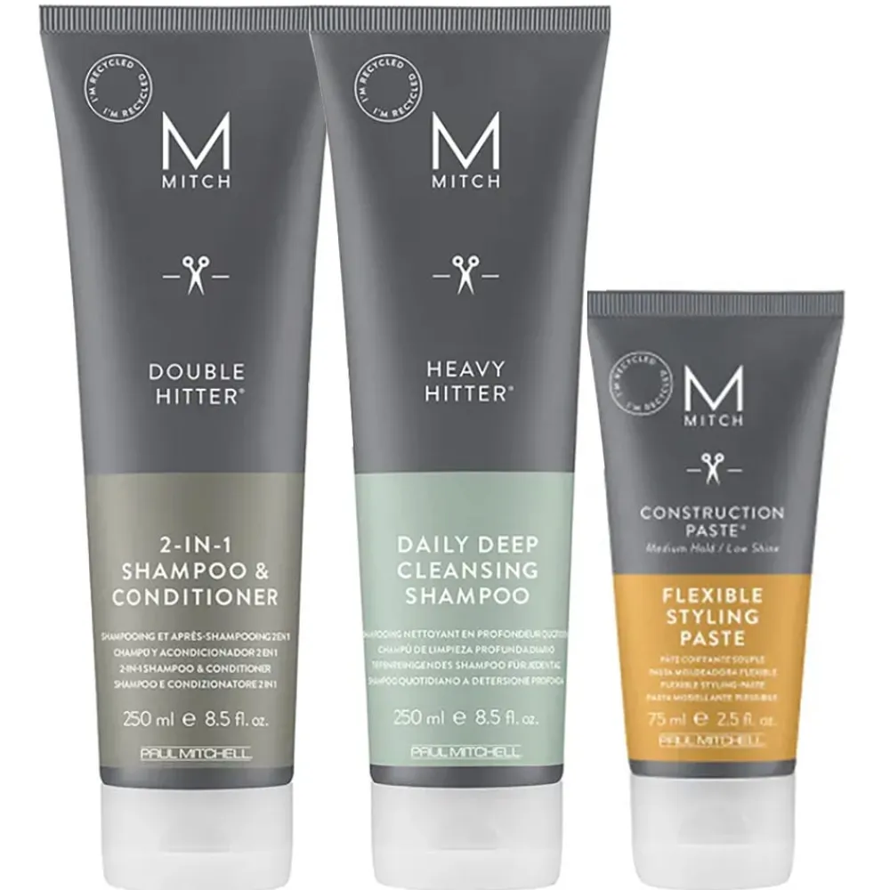 Paul Mitchell Conditioner|Shampoo^Mitch For Men Elastic Hair Bundle