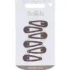 Haarclip braun klein shiny  6 Stk.-Solida